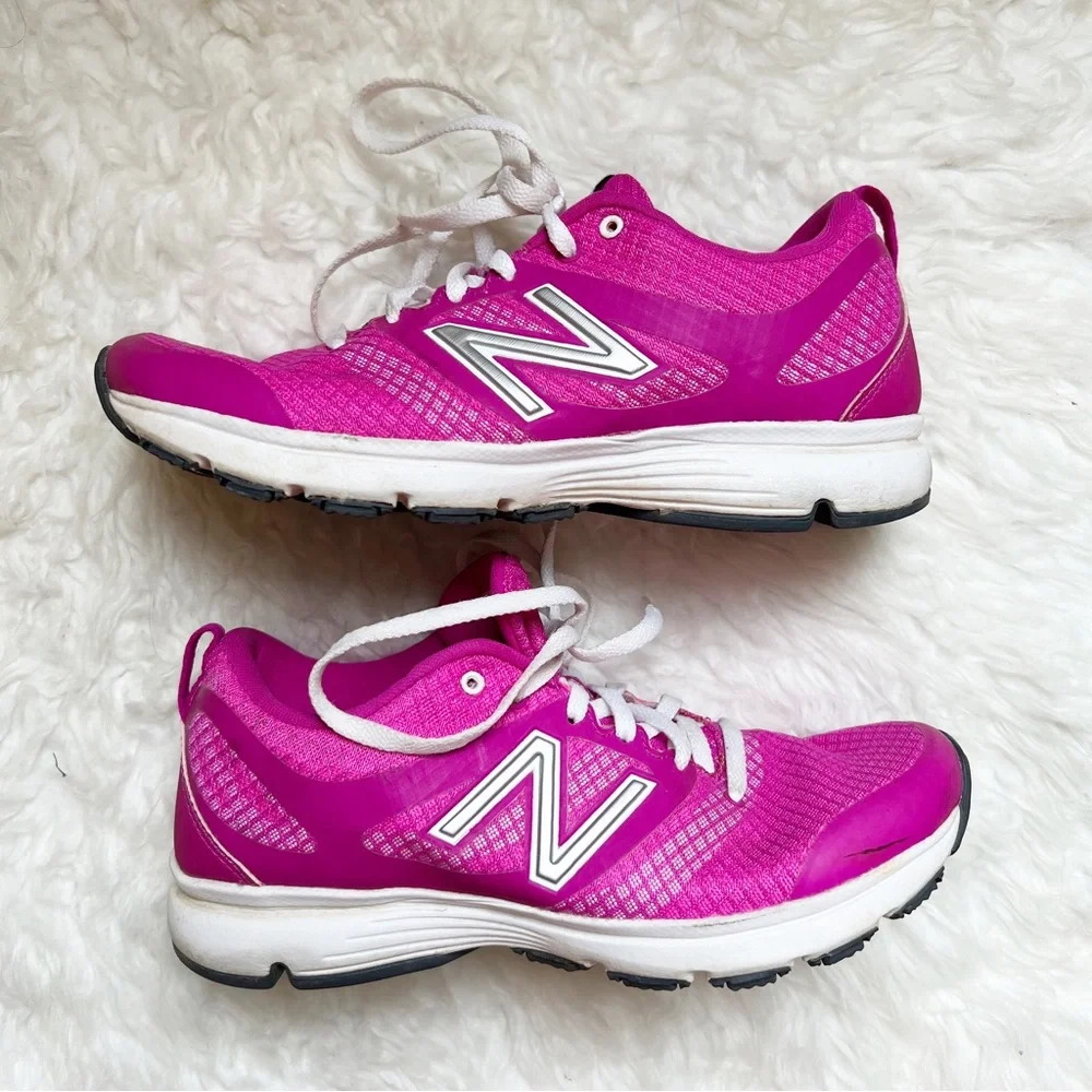 NEW BALANCE WOMEN'S PINK/WHITE COMFORT TRAINING SHOES WX668AA - Picture 1 of 7